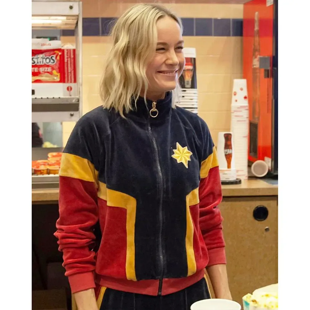 captain marvel brie larson blue jacket