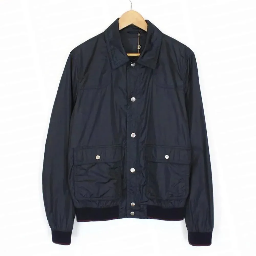 chris evans materialists polyster navy jacket