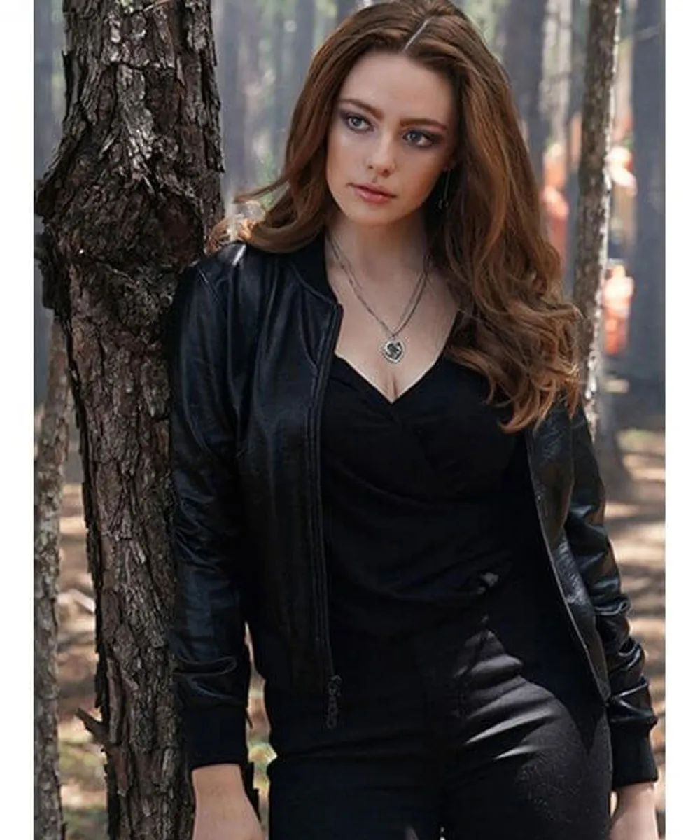 Danielle Rose Russell Legacies Black Leather Jacket