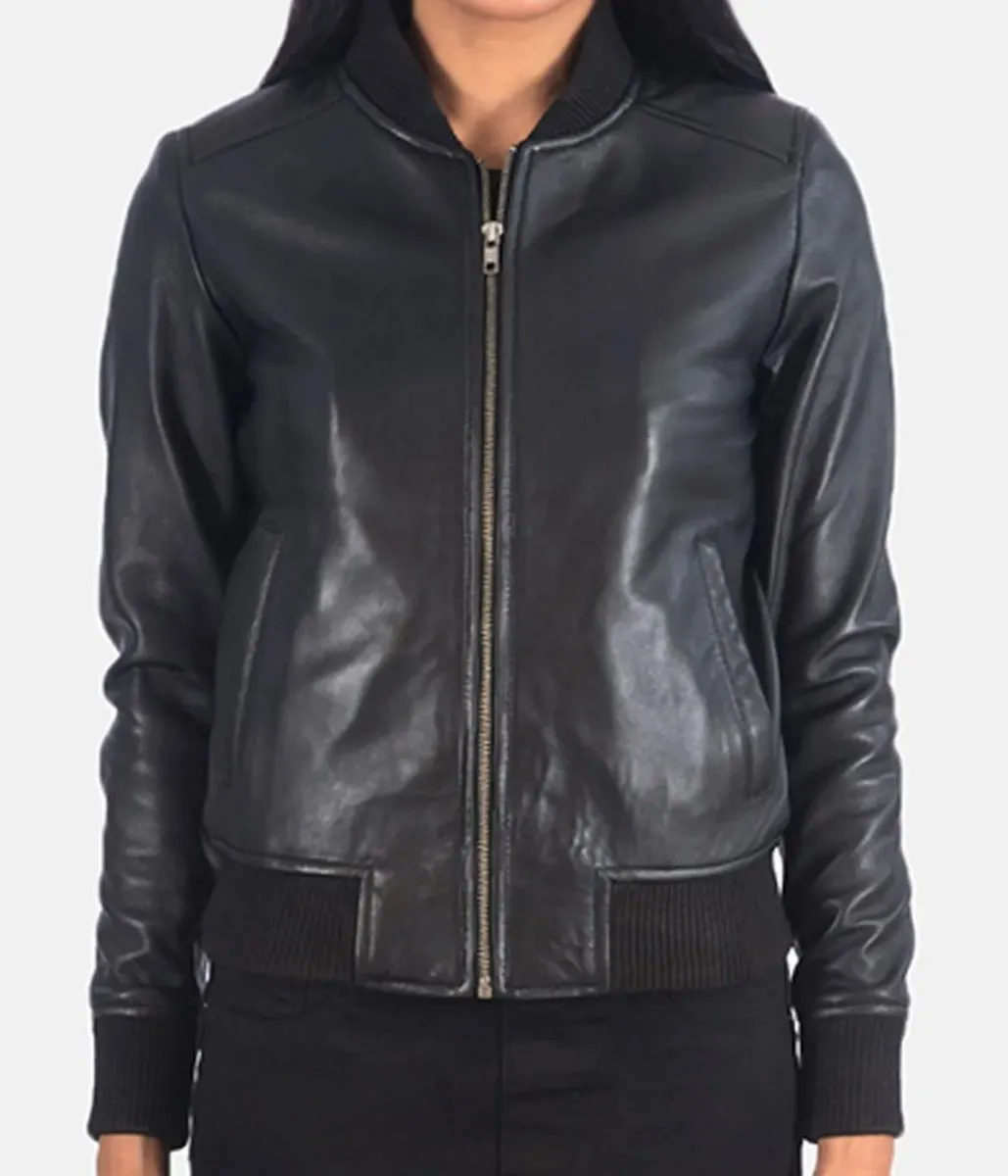 Danielle Rose Russell Legacies Black Leather Jacket - Image 3