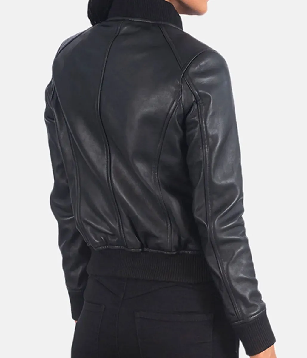 Danielle Rose Russell Legacies Black Leather Jacket - Image 4