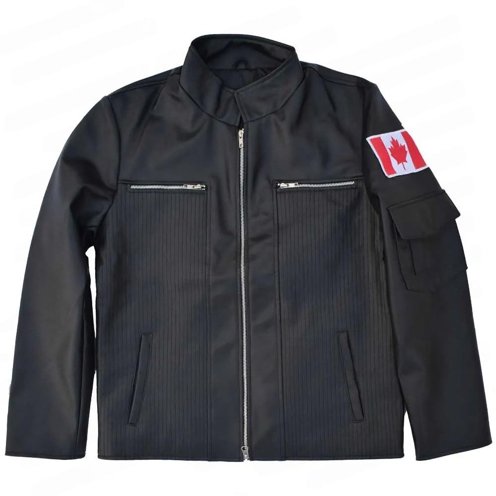 Alternative view of Stargate Atlantis David Hewlett Black Leather Jacket