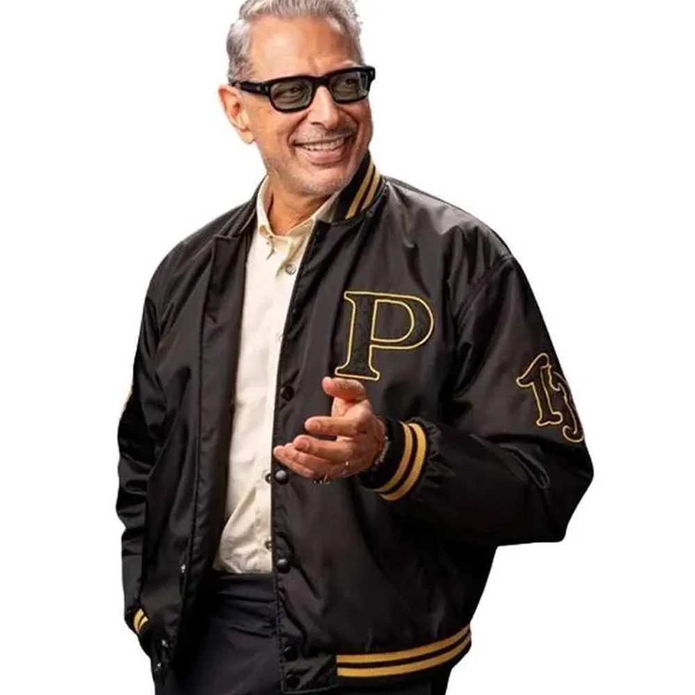 Jeff Goldblum Good Morning America Black Satin Jacket - Image 5