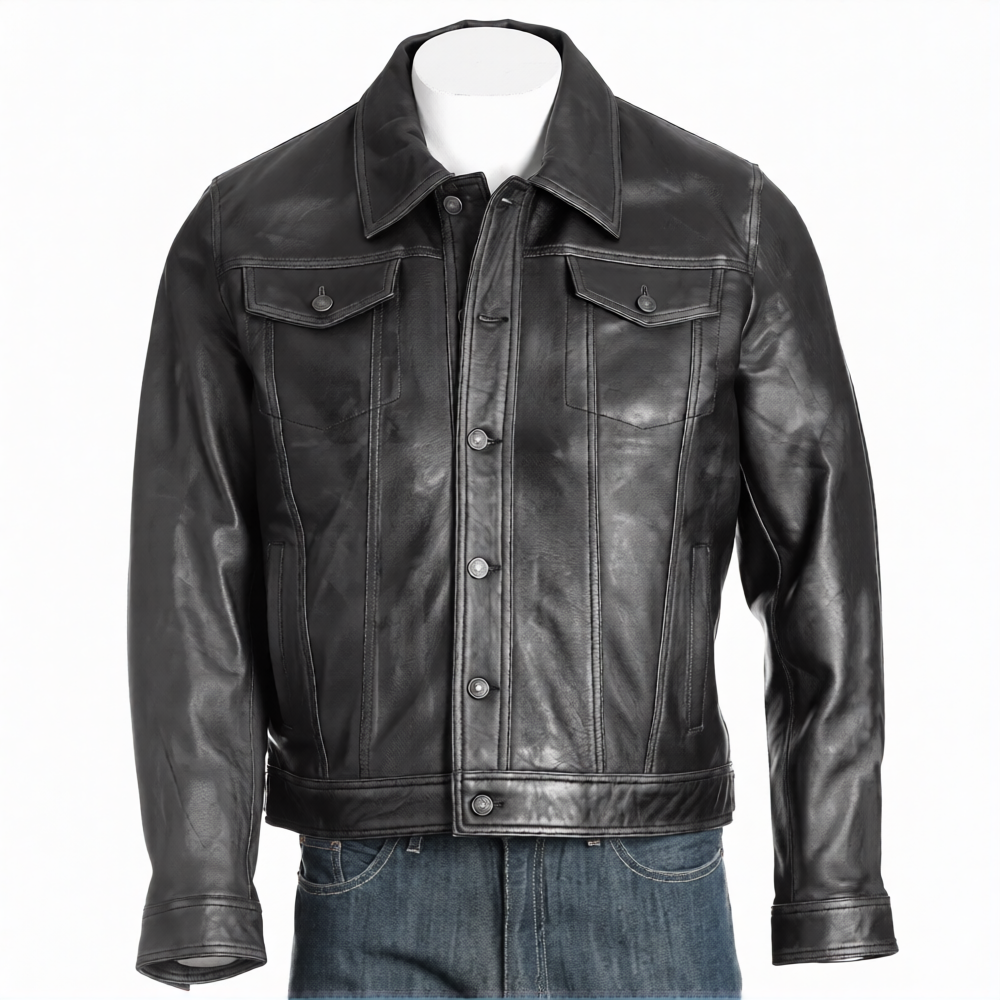 halloween kills robert longstreet black leather jacket