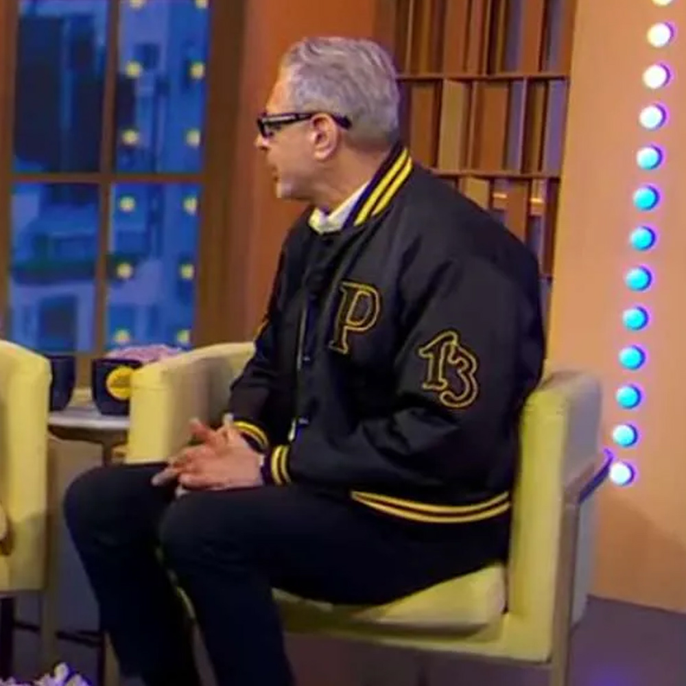 Jeff Goldblum Good Morning America Black Satin Jacket - Image 4