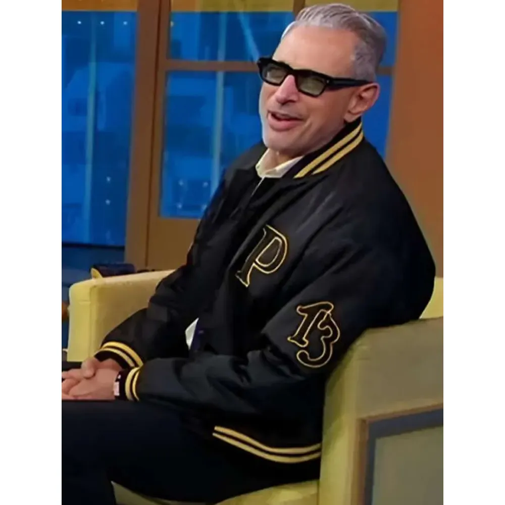Jeff Goldblum Good Morning America Black Satin Jacket - Image 3