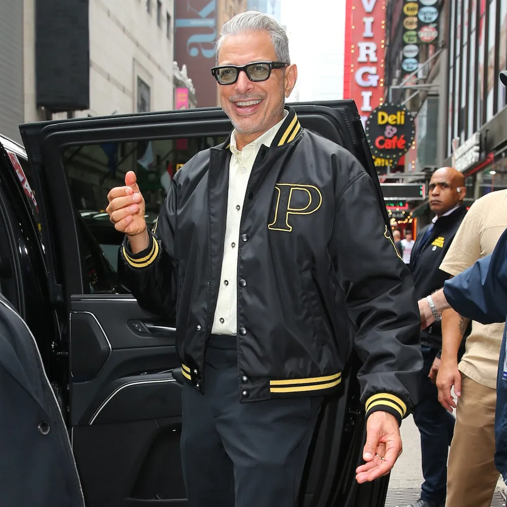Jeff Goldblum Good Morning America Black Satin Jacket