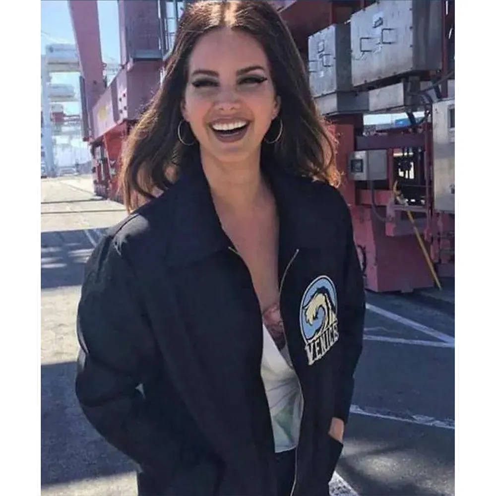 lana del rey venice work wool black jacket