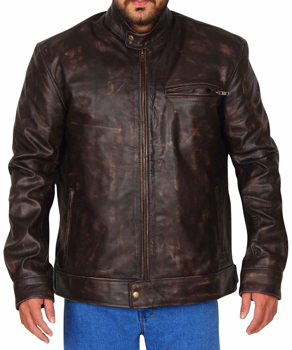 Alternative view of MacGyver Lucas Till Brown Leather Jacket