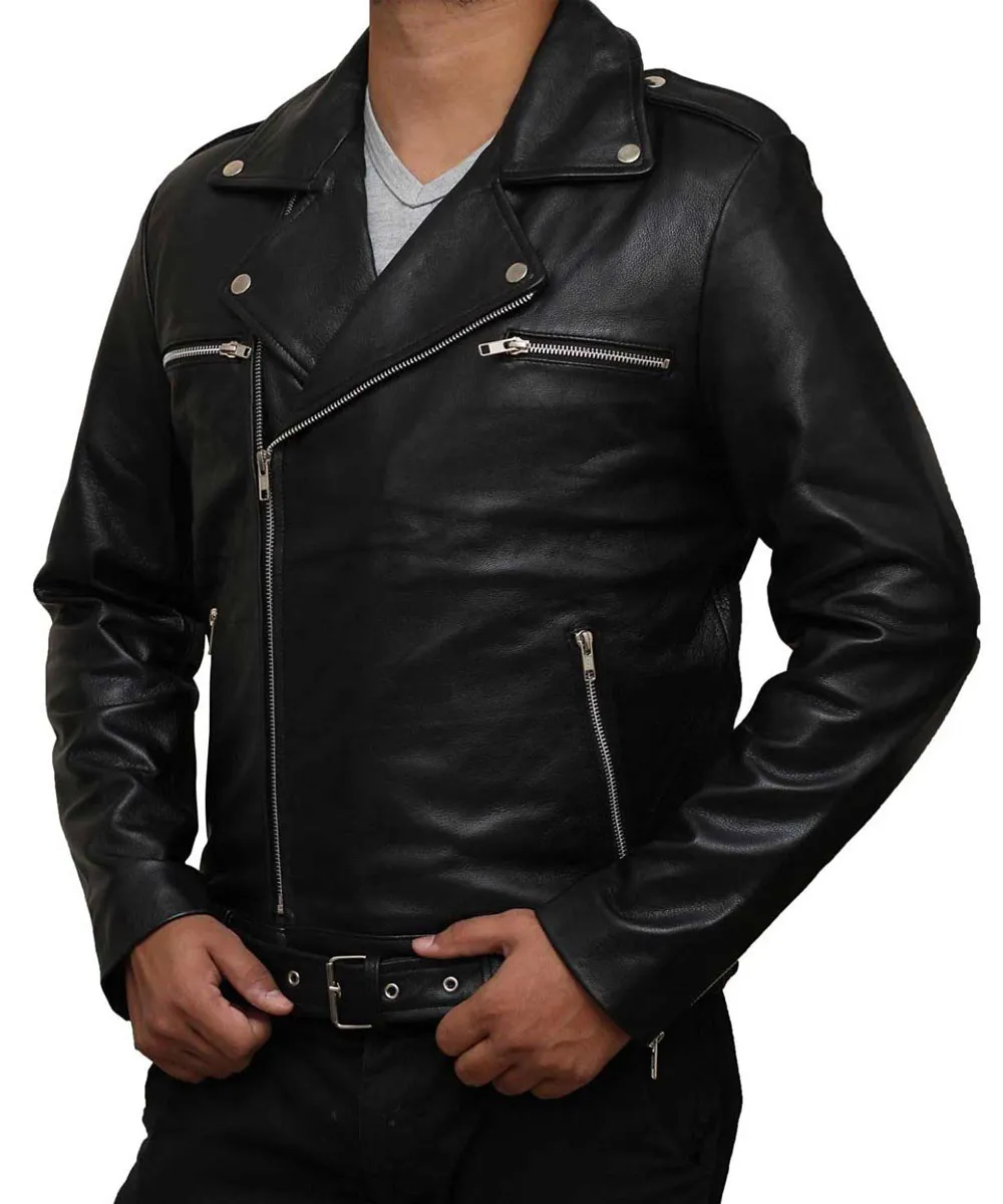 Alternative view of Negan The Walking Dead Black Leather Jacket