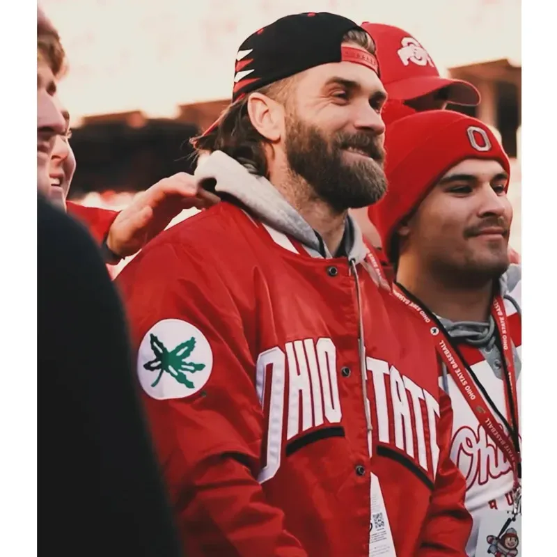 ohio state bryce harper red satin jacket