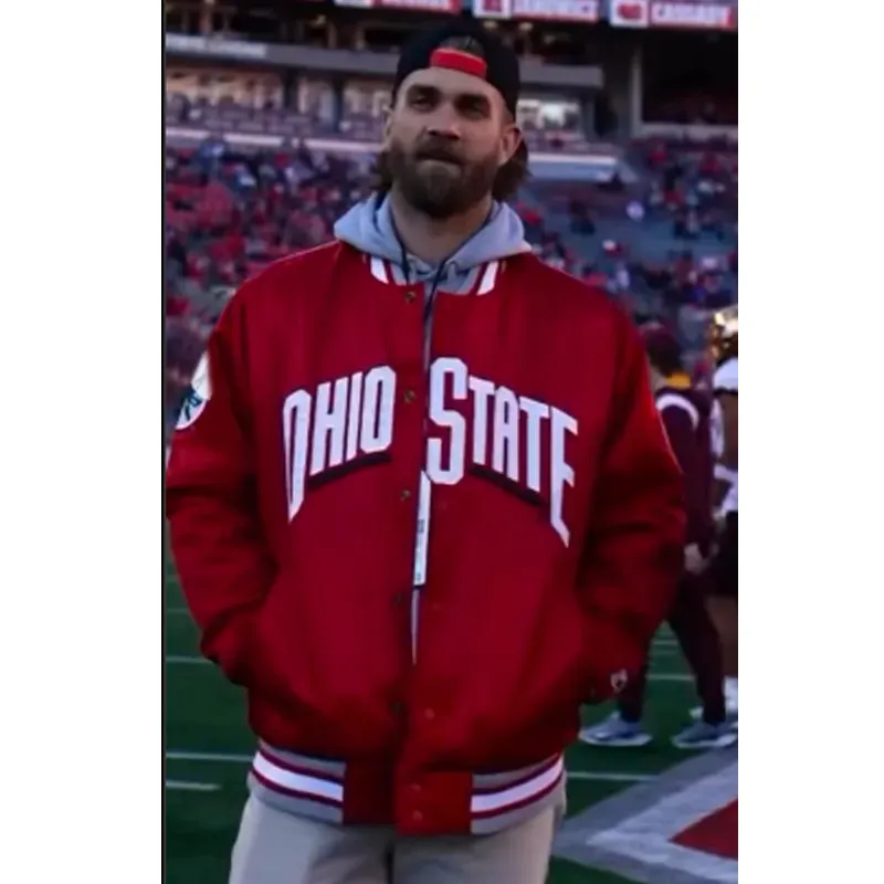 ohio state bryce harper satin jacket