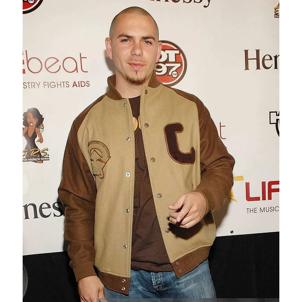 pitbull letterman wool jacket