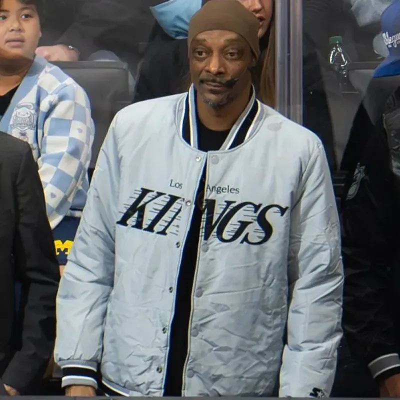 snoop dogg los angeles kings gray satin jacket