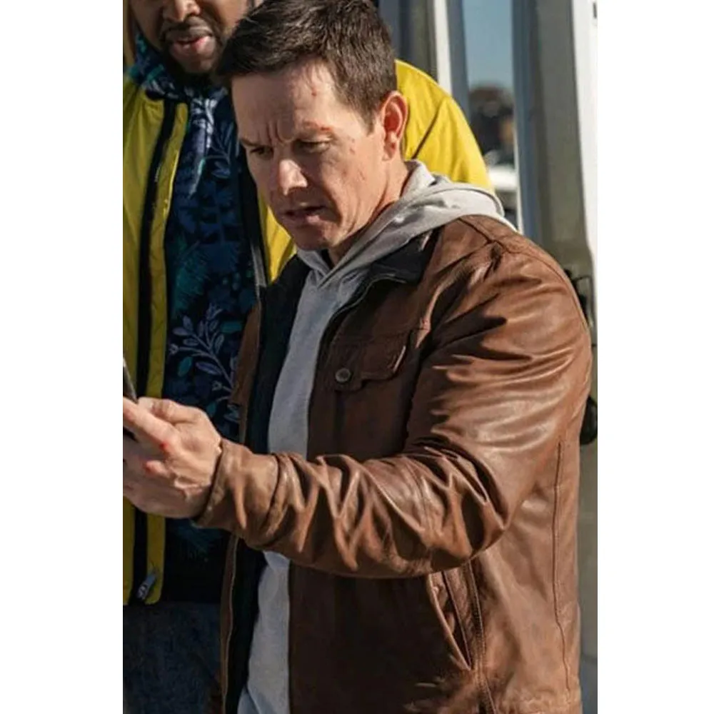 Spenser Confidential Mark Wahlberg Brown Leather Jacket - Image 10
