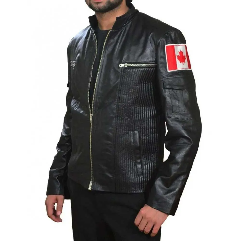 Stargate Atlantis David Hewlett Black Leather Jacket - Image 5