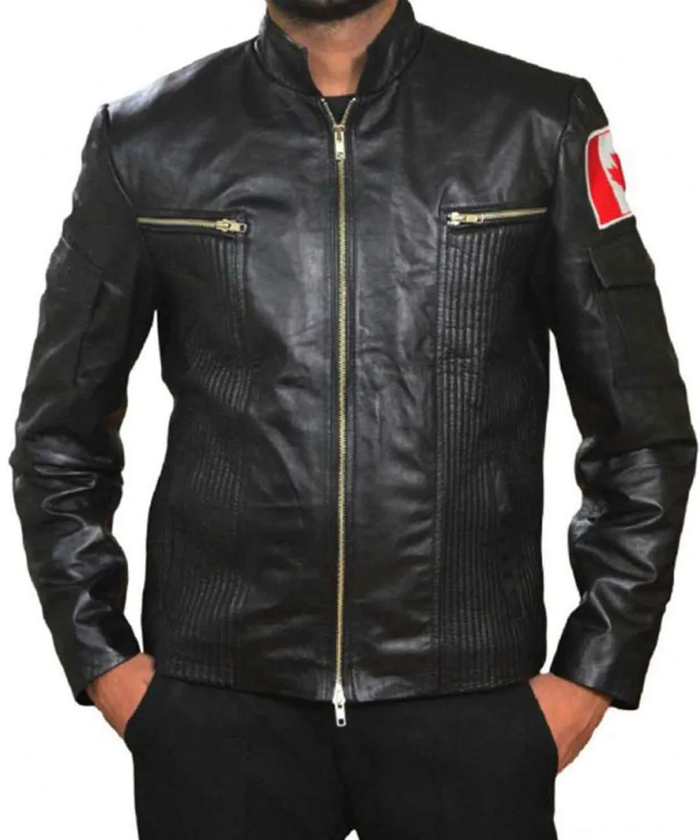 Stargate Atlantis David Hewlett Black Leather Jacket - Image 4