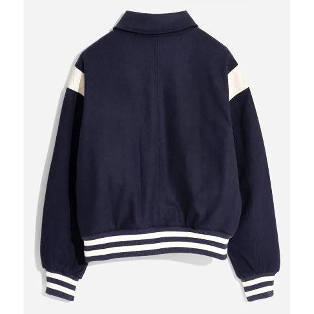 the summer i turned pretty sean kaufman navy wool varsity jacket