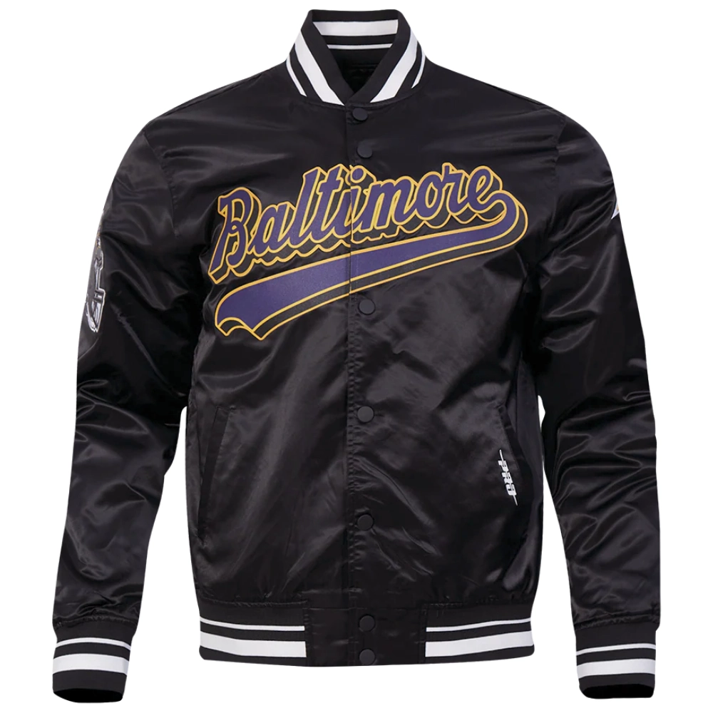 Baltimore ravens script tail satin jacket