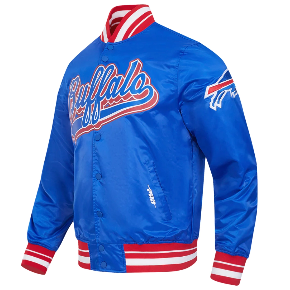 Buffalo bills script tail blue satin jacket