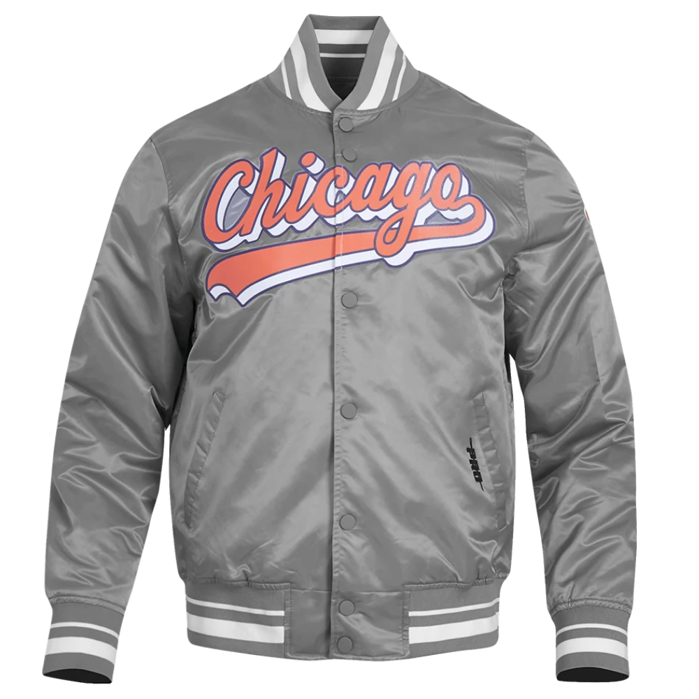 Chicago bears script tail gray jacket