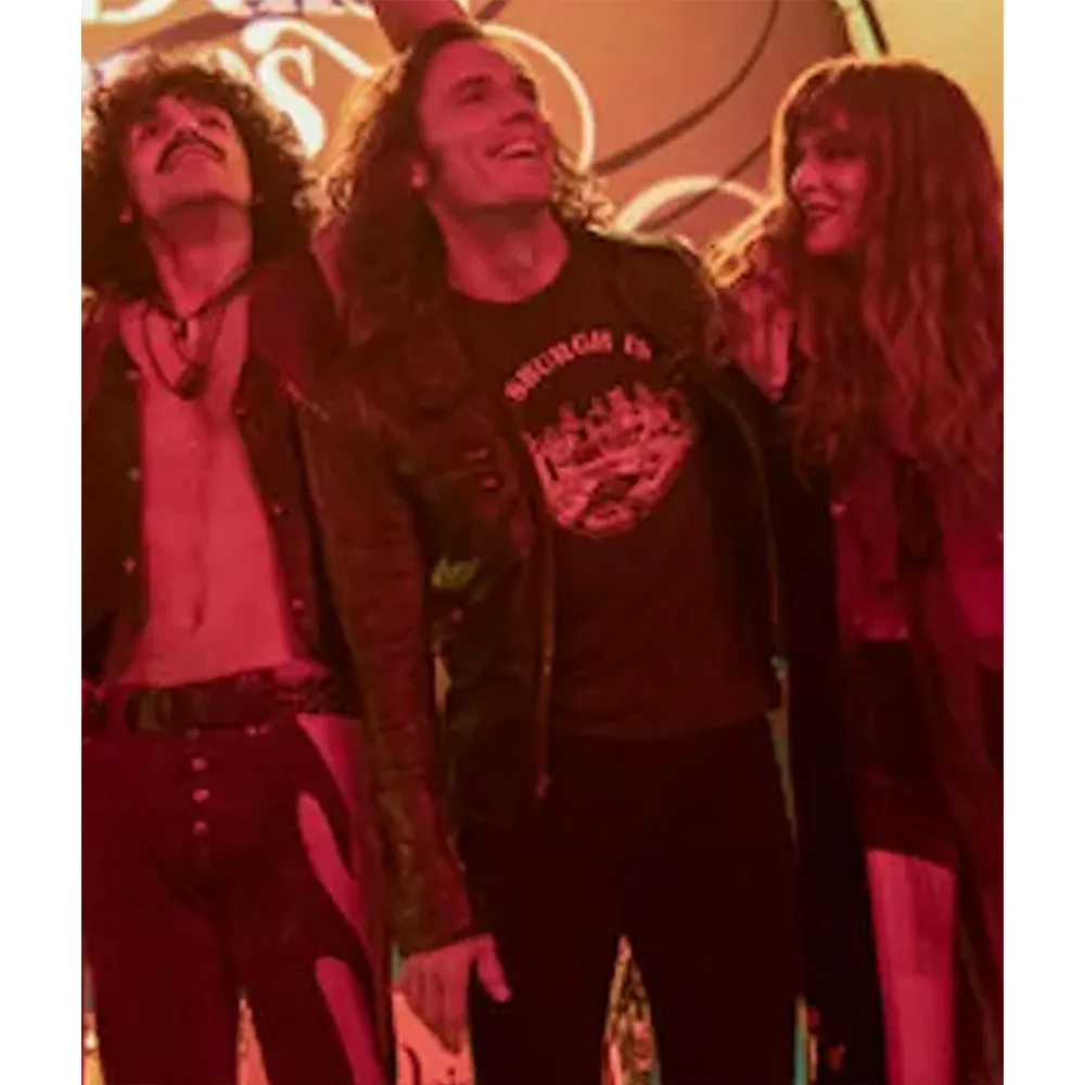 Daisy jones & the six sam claflin leather black jacket