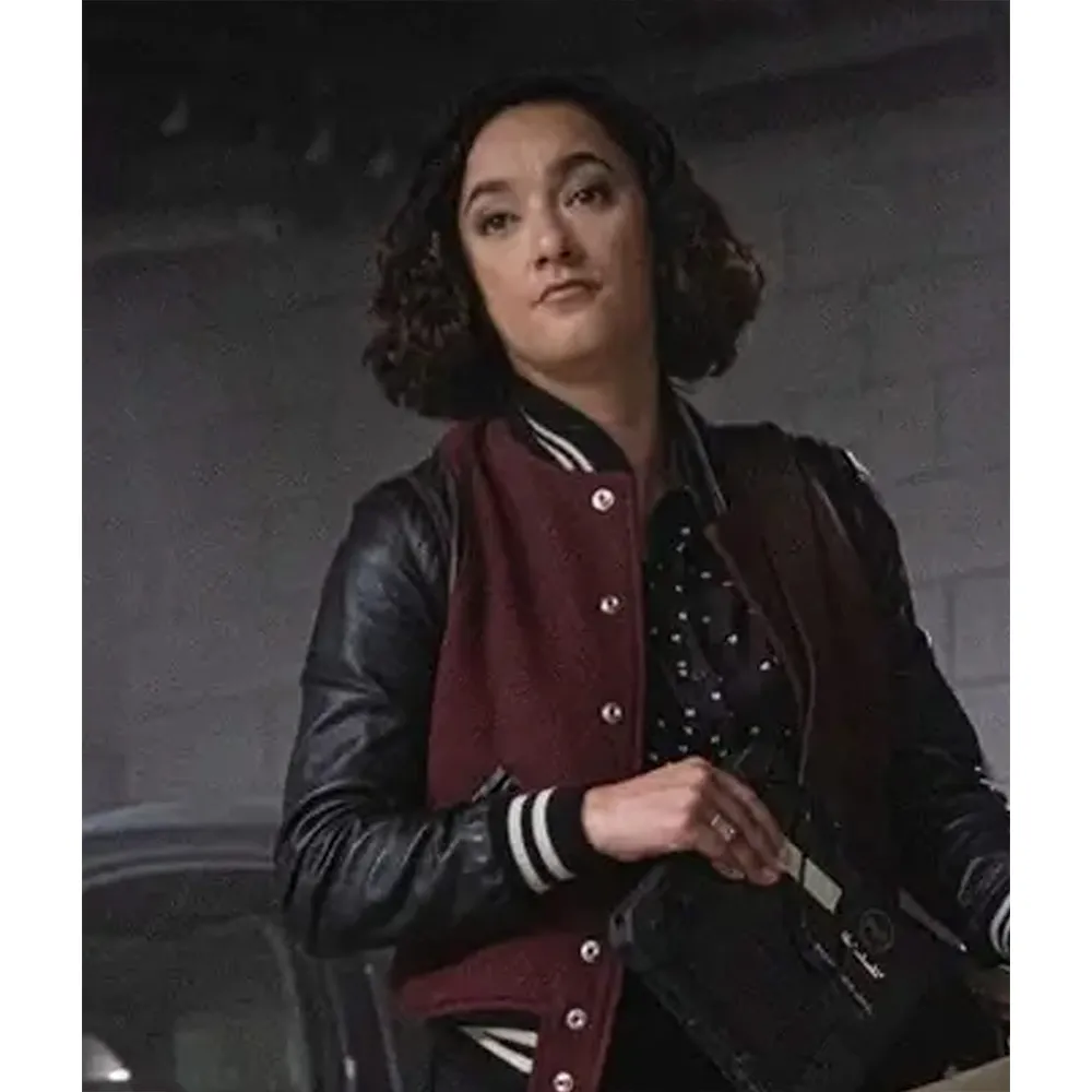 Fbi keisha castle-hughes wool & leather varsity jacket