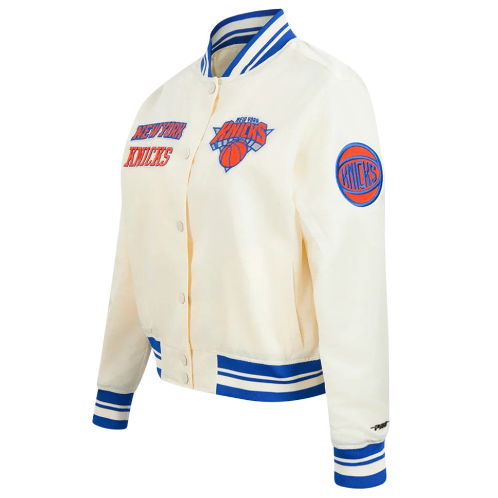 New york knicks retro classic womens satin cream jacket