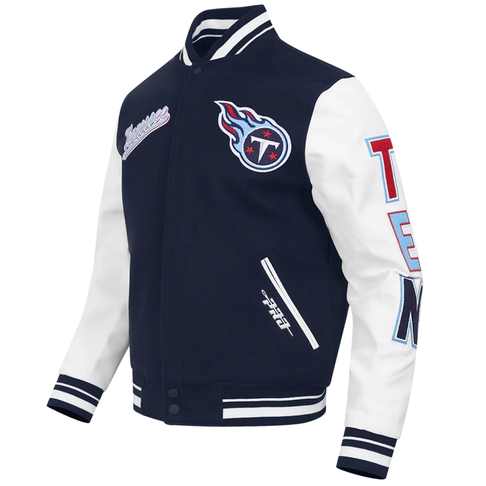 Tennessee titans script tail wool varsity jacket