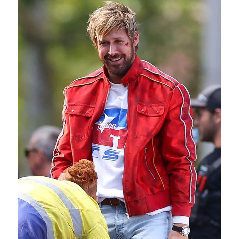 The fall guy ryan gosling red polyster jacket