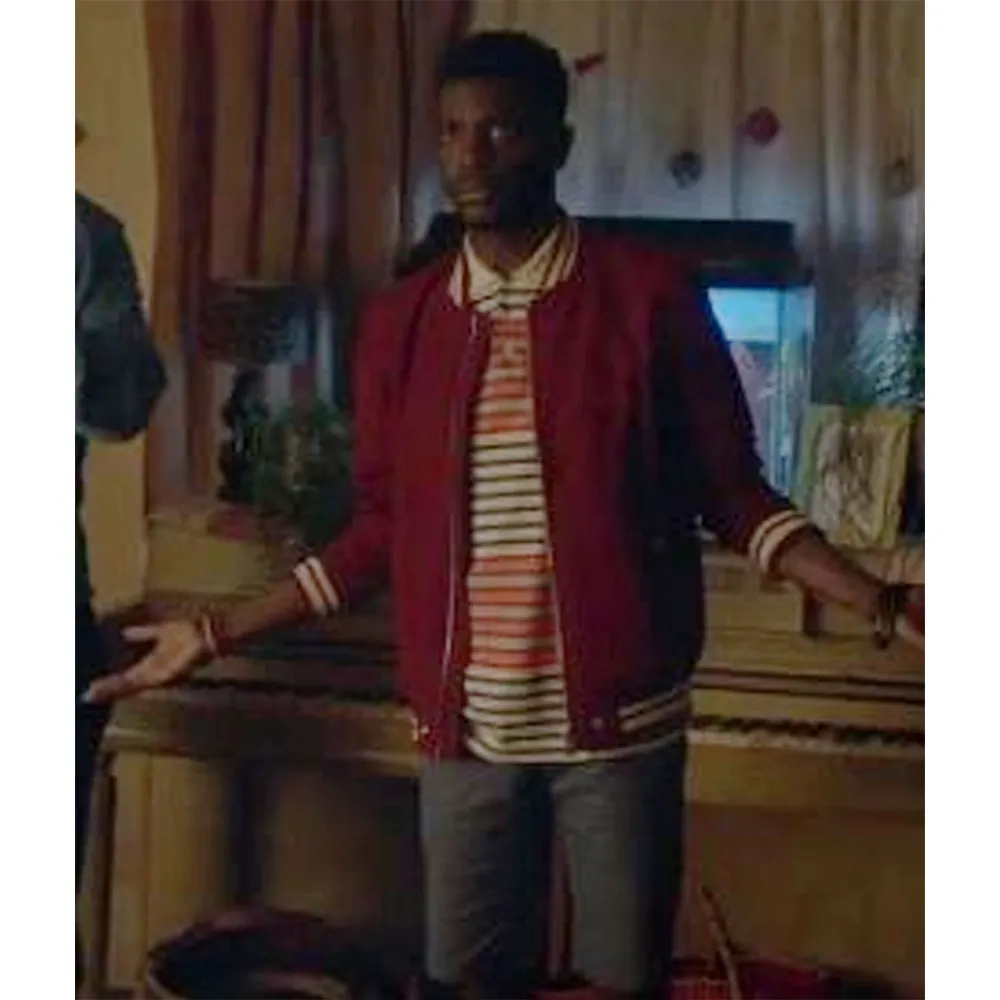 The mayor bernard david jones bomber red jacket
