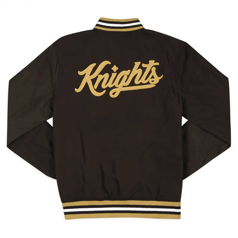 Ucf knights script black satin jacket