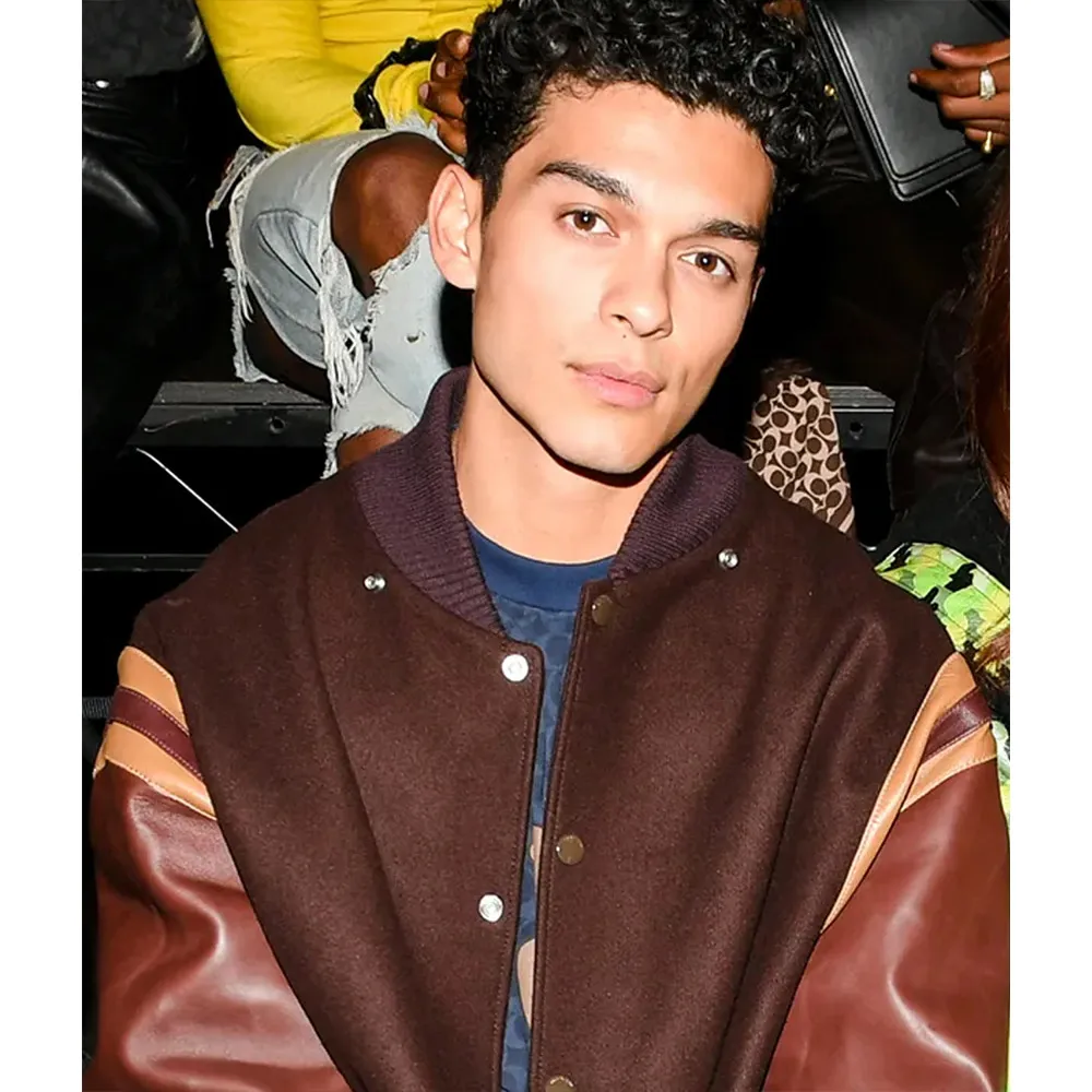 Xo kitty q brown wool & leather jacket