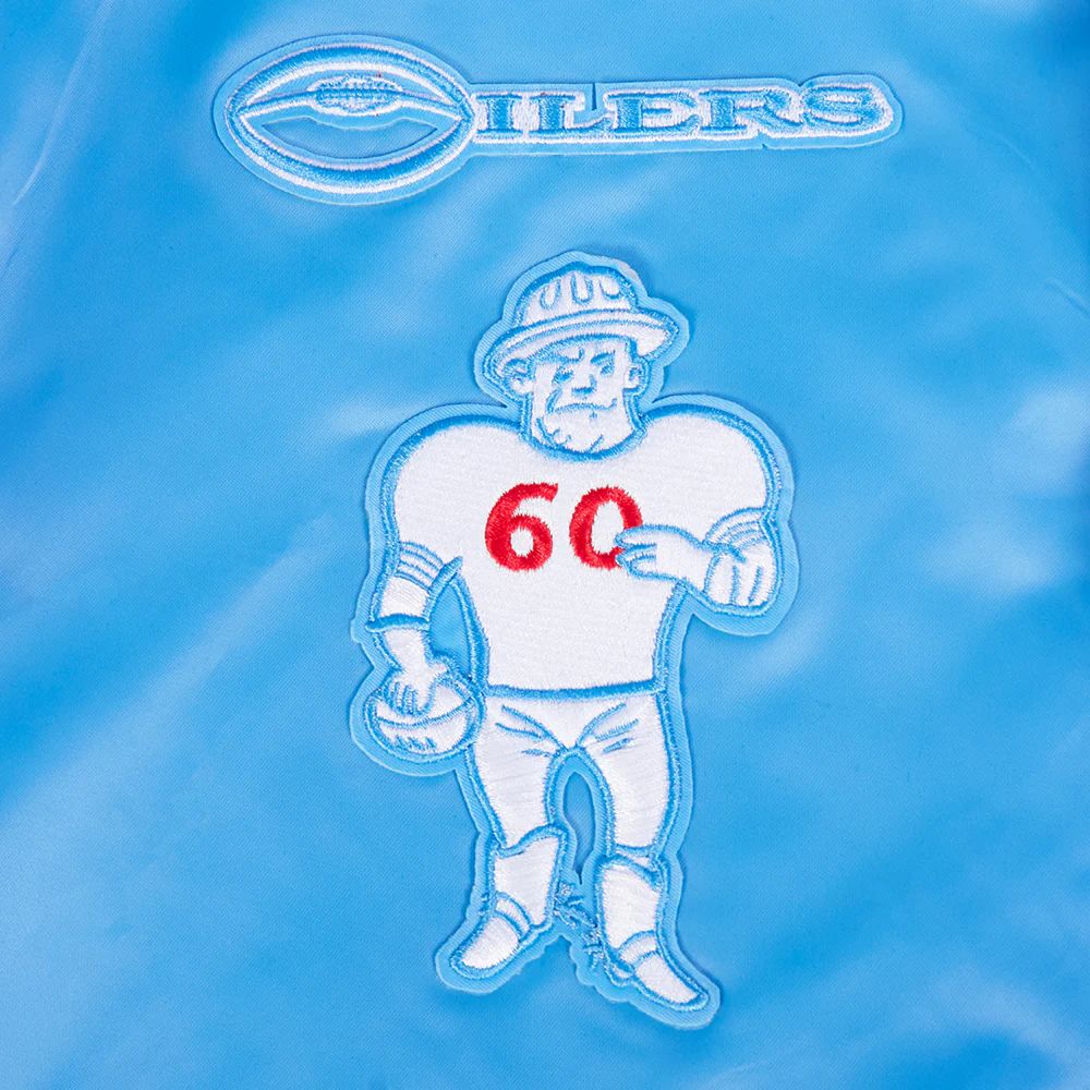 Houston oilers retro classic blue rib satin patch design