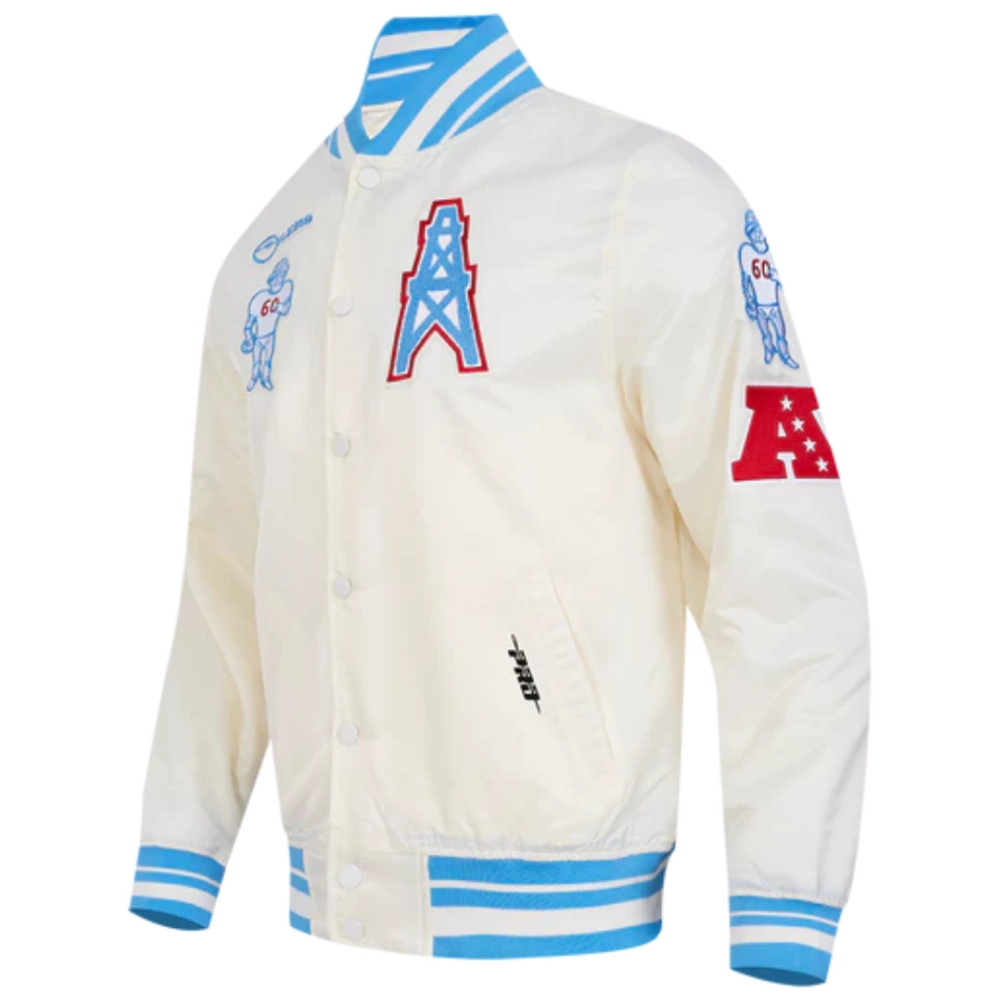 Houston oilers retro classic rib satin jacket