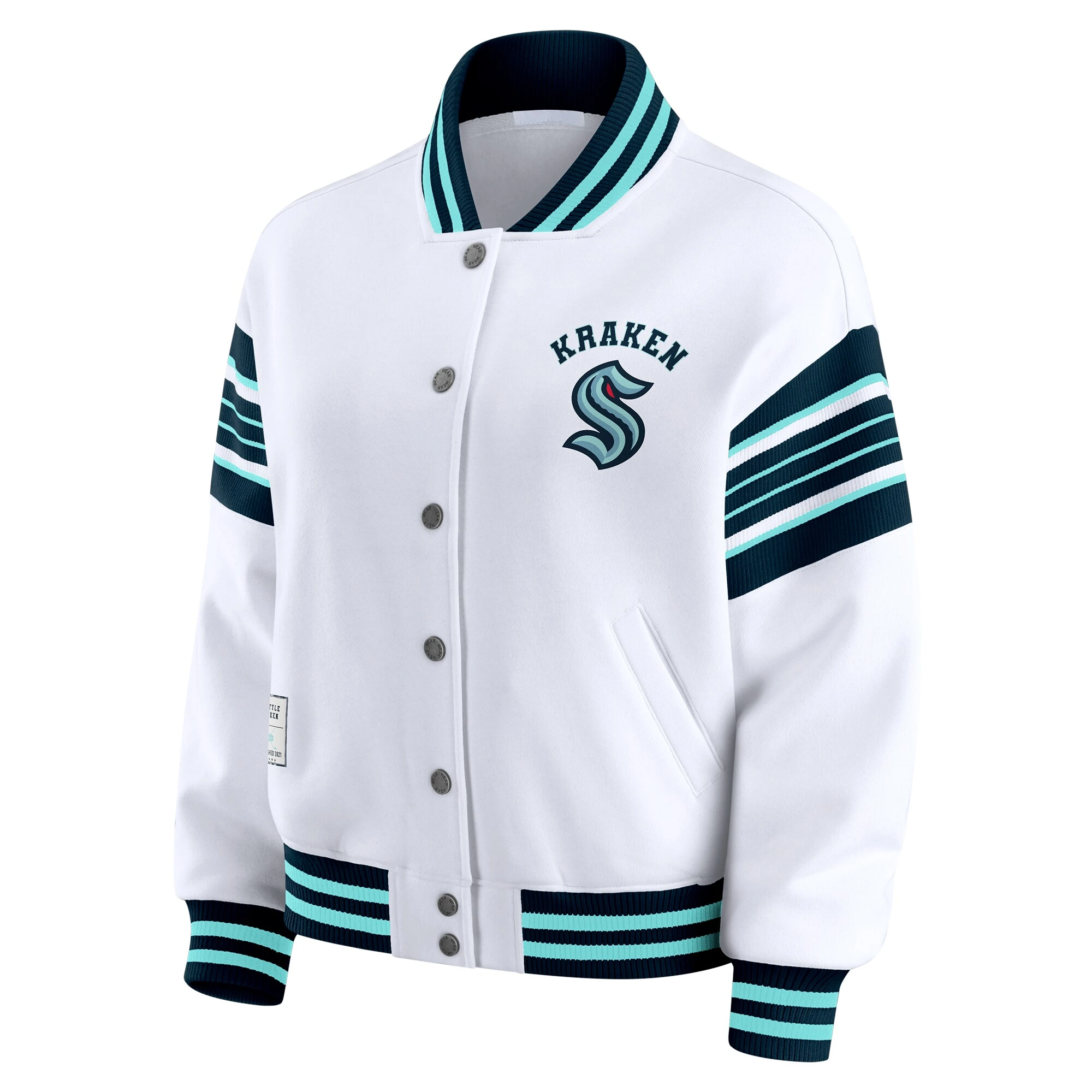 Seattle kraken womens full snap fleece jacket 1